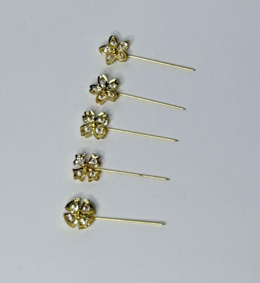 Floral Crystal Hijab Pins (Pack of 5)