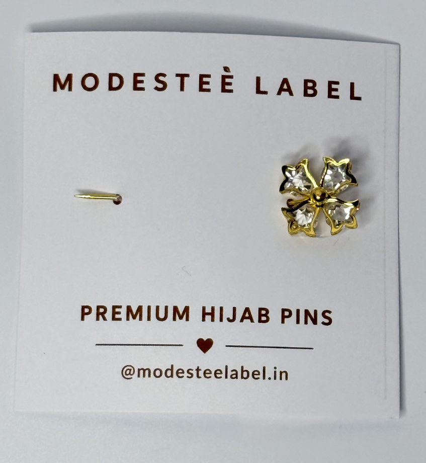 Celeste Floral Crystal Hijab Pin