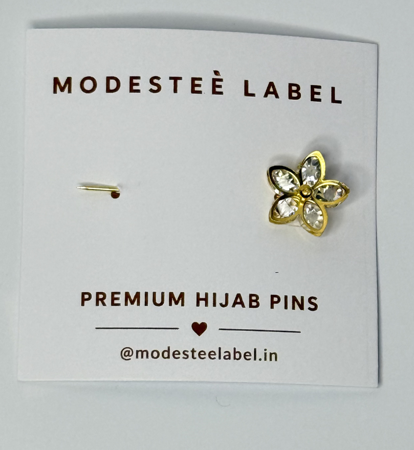 Aurora Floral Crystal Hijab Pin