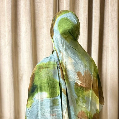 Printed Modal Cotton Hijab -Sage Mist