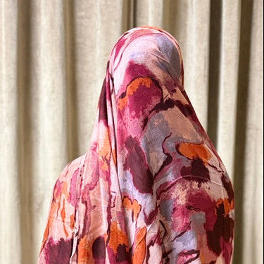 Printed Modal Cotton Hijab -Rosé Bloom